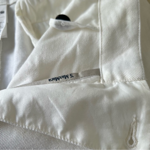 S’ MaxMara Studio Linen Modal Pants Trousers White Cream Size 8 - Picture 8 of 10